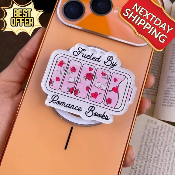 Fueled By Romance Books Phone Grip  Reading Lover Phone Holder