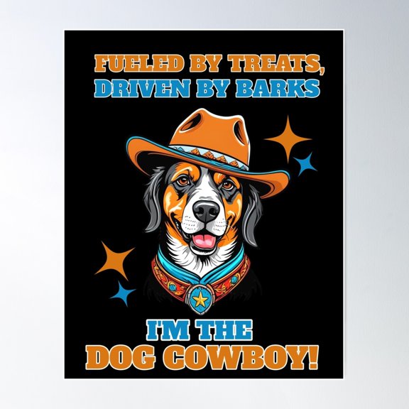 Fueled By Treats, Driven By Barks, I'M The Dog Cow Poster Wall Art, Modern Wall Decor For Living Room Bedroom, 8x12 UNFRAMED