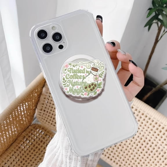 Fueled by Coffee Magsafe Phone Grip: Coffee Addict Griptok, Magic Gothic Magnetic Accessory