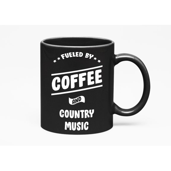 Fueled by Coffee. Proud, Black 11oz Ceramic Mug