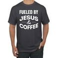 thumbnail image 1 of Fueled by Jesus and Coffee Funny Christian | Mens Inspirational/Christian Graphic T-Shirt, Charcoal, Small, 1 of 3