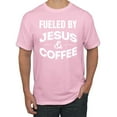 thumbnail image 1 of Fueled by Jesus and Coffee Funny Christian | Mens Inspirational/Christian Graphic T-Shirt, Light Pink, Medium, 1 of 3