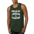 thumbnail image 1 of Fueled by Jesus and Coffee Funny Christian | Mens Inspirational/Christian Graphic Tank Top, Forest Green, 2XL, 1 of 3