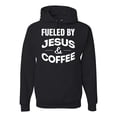 thumbnail image 1 of Fueled by Jesus and Coffee Funny Christian | Mens Inspirational/Christian Hooded Sweatshirt Graphic Hoodie, Black, Small, 1 of 3
