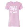thumbnail image 1 of Fueled by Jesus and Coffee Funny Christian | Womens Inspirational/Christian Graphic T-Shirt, Light Pink, X-Large, 1 of 3