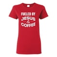 thumbnail image 1 of Fueled by Jesus and Coffee Funny Christian | Womens Inspirational/Christian Graphic T-Shirt, Red, 2XL, 1 of 3