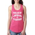 thumbnail image 1 of Fueled by Jesus and Coffee Funny Christian | Womens Inspirational/Christian Jersey Racerback Tank Top, Hot Pink, X-Large, 1 of 3