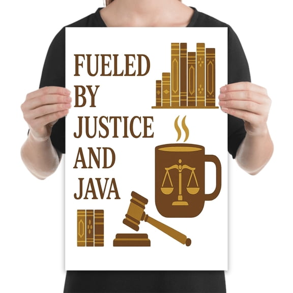 Fueled by Justice Poster - Vintage Wall Art for Attorneys Gift