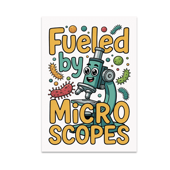 Fueled by Microscopes - Biology Teacher - 13x19 Poster Print