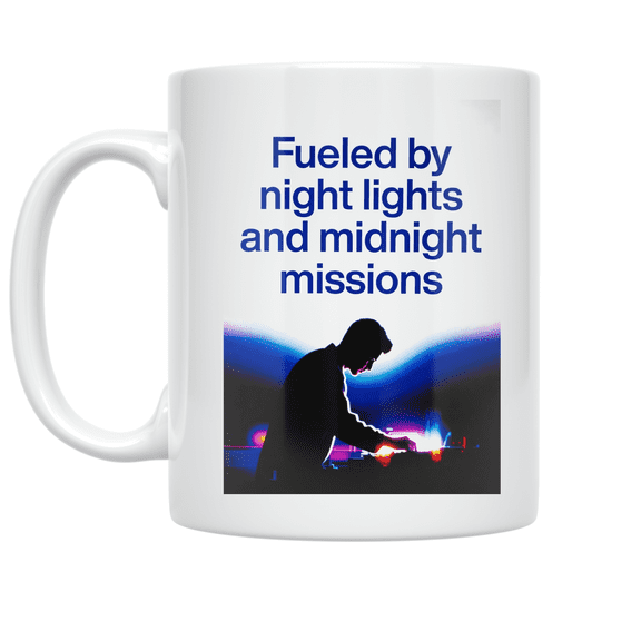 Fueled by Night Lights and Midnight Missions - Night Shift Worker - 11 oz Ceramic Coffee Mug