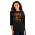 thumbnail image 1 of Fueled by PSL and Jesus Cute Fall Women Plus Size Long Sleeve Graphic Tee Brisco Brands 2X, 1 of 5