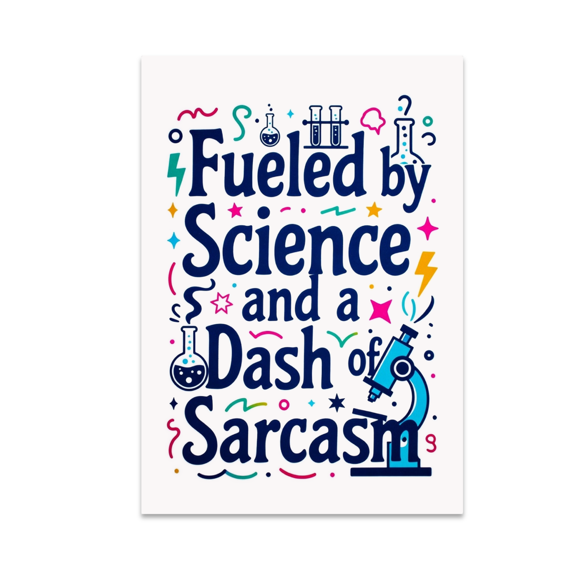Fueled by Science and a Dash of Sarcasm - Science Enthusiast - 13x19 Poster Print