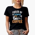 thumbnail image 1 of Fueled by Surfing & Coffee, Surfer, Black T-Shirt, Small, 1 of 5