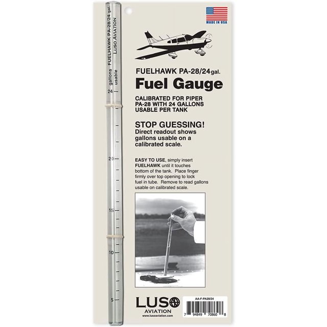 Fuelhawk Aircraft Fuel Gauge, Piper PA28 24 gallon