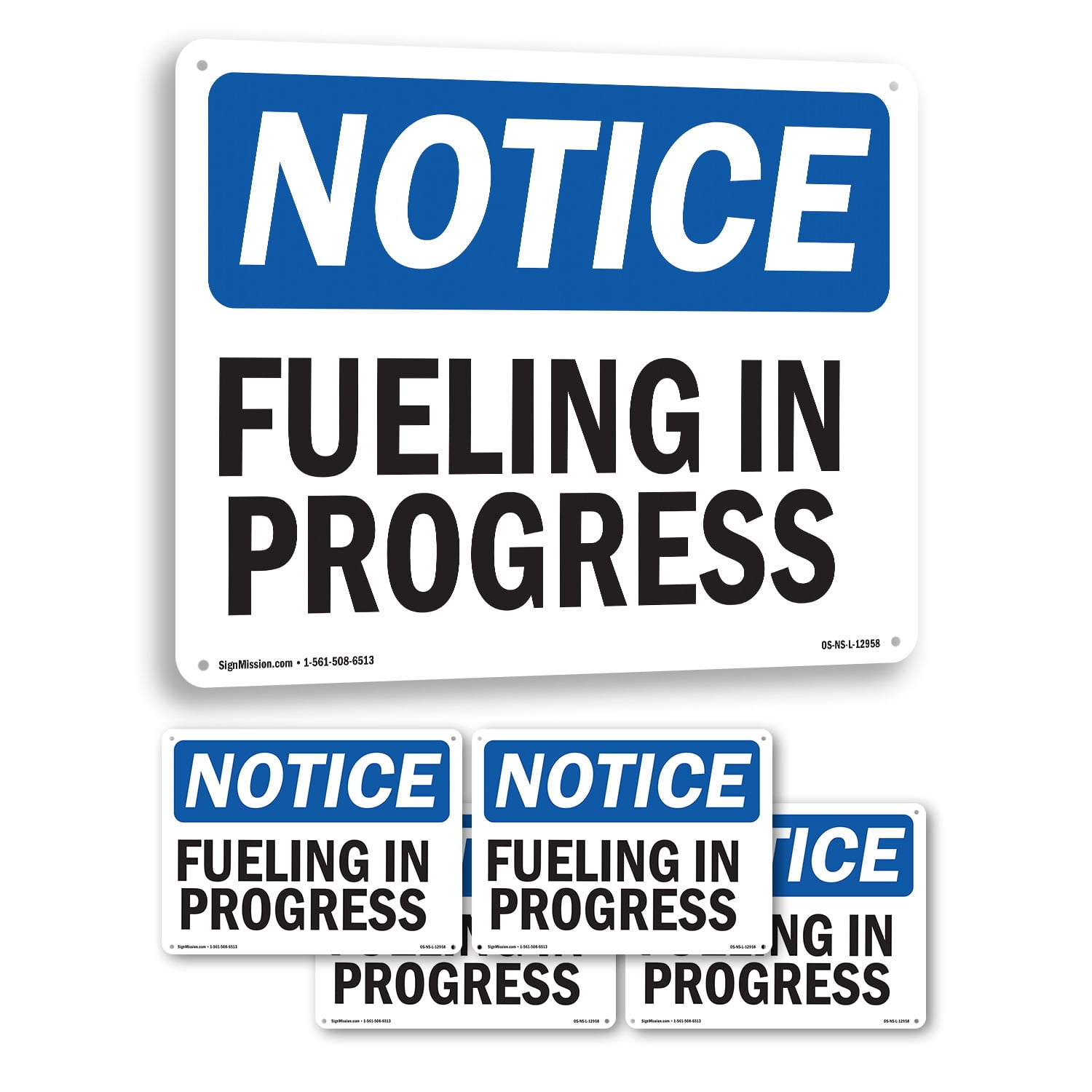 Fueling In Progress OSHA Notice Rigid Plastic Sign 18 Inch x 12 Inch ...