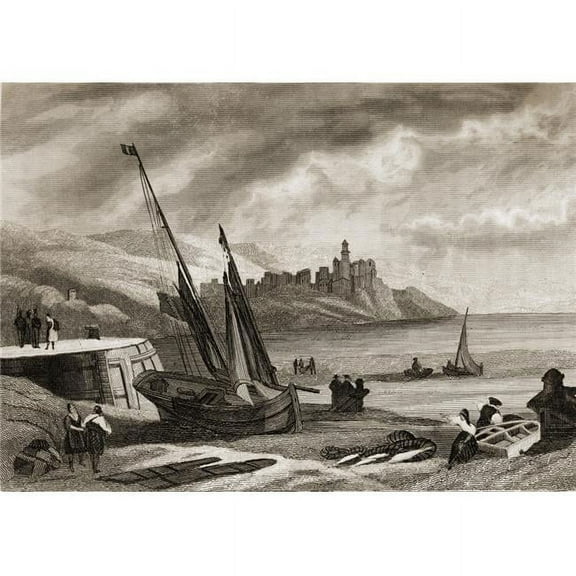 Fuenterrabia & Olarso Point Basque Province & Guipuzcoa Coast Spain in The 18th Century Poster Print, 18 x 12