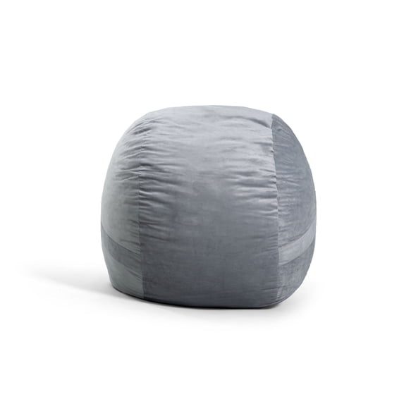 Big Joe Fuf 5Ft Oversized Foam Bean Bag Chair for Kids, Teens, Adults, Gray Plush, Soft Polyester, 5 foot Large Reading and Gaming Seat