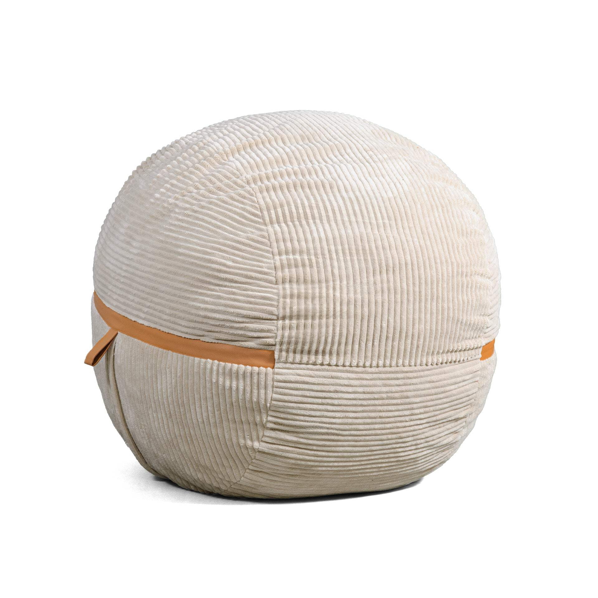 Large Vanilla Latte Corduroy Bean Bag Chair with Removable Cover