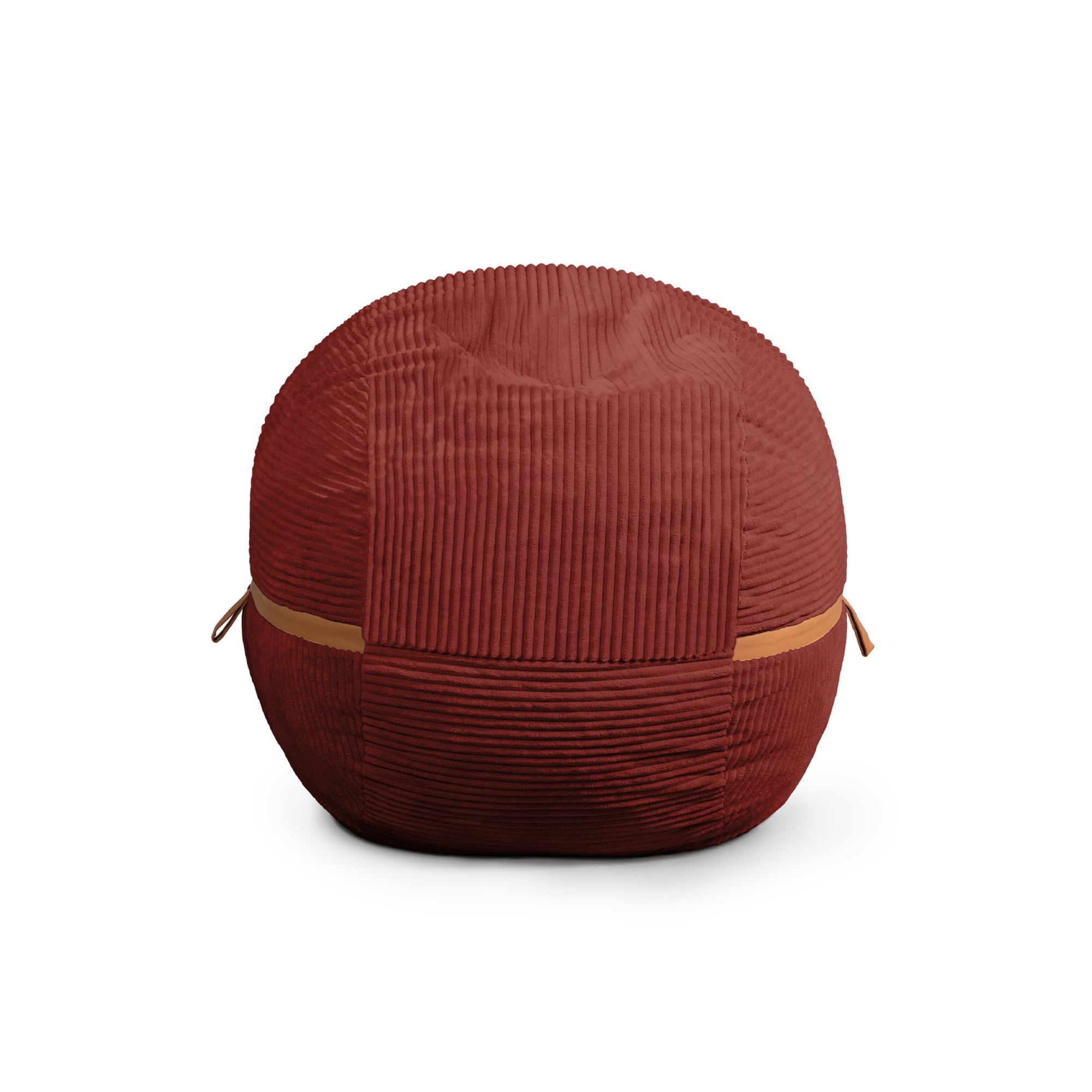 Large Deep Terracotta Corduroy Bean Bag Chair with Removable Cover