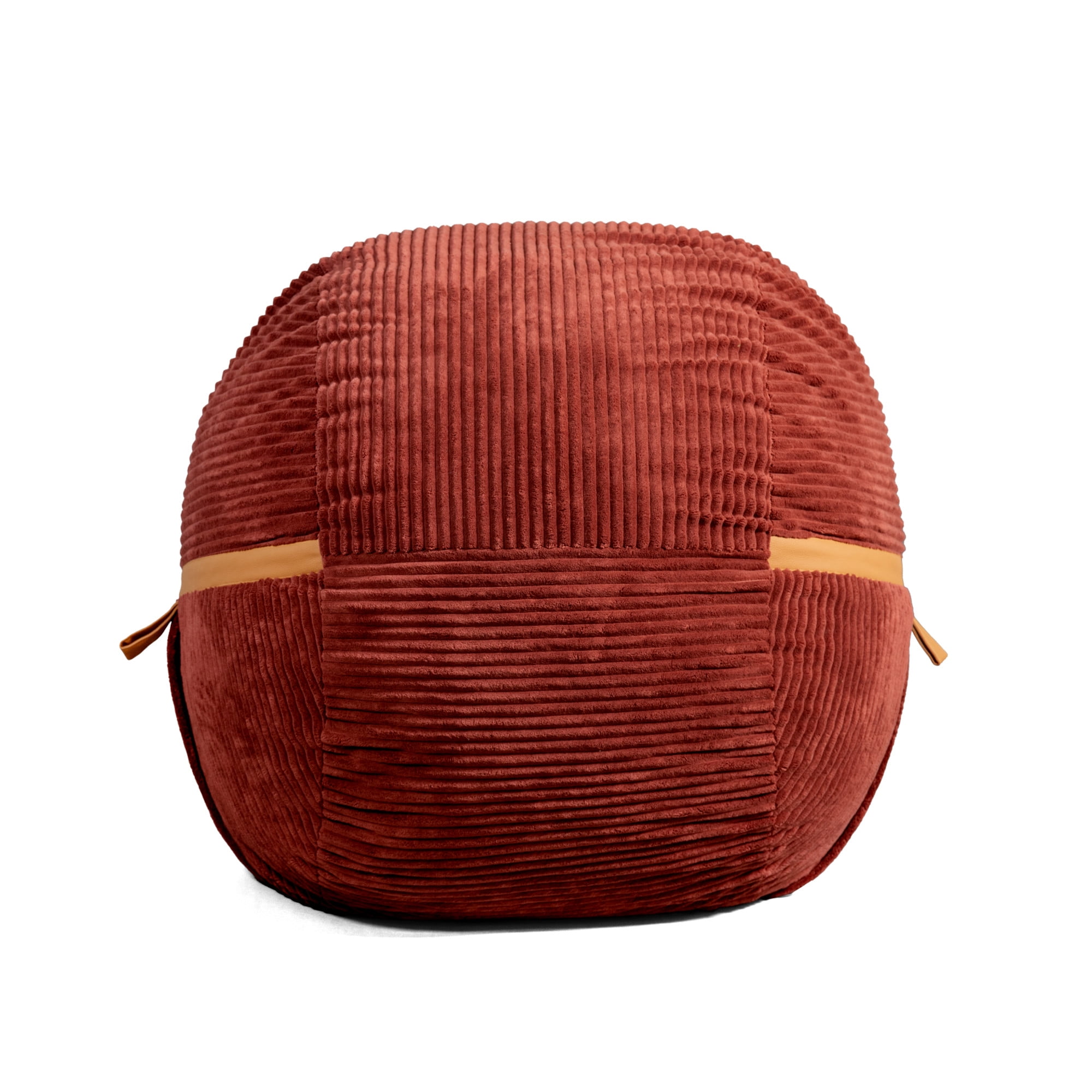 Large Deep Terracotta Corduroy Bean Bag Chair with Removable Cover