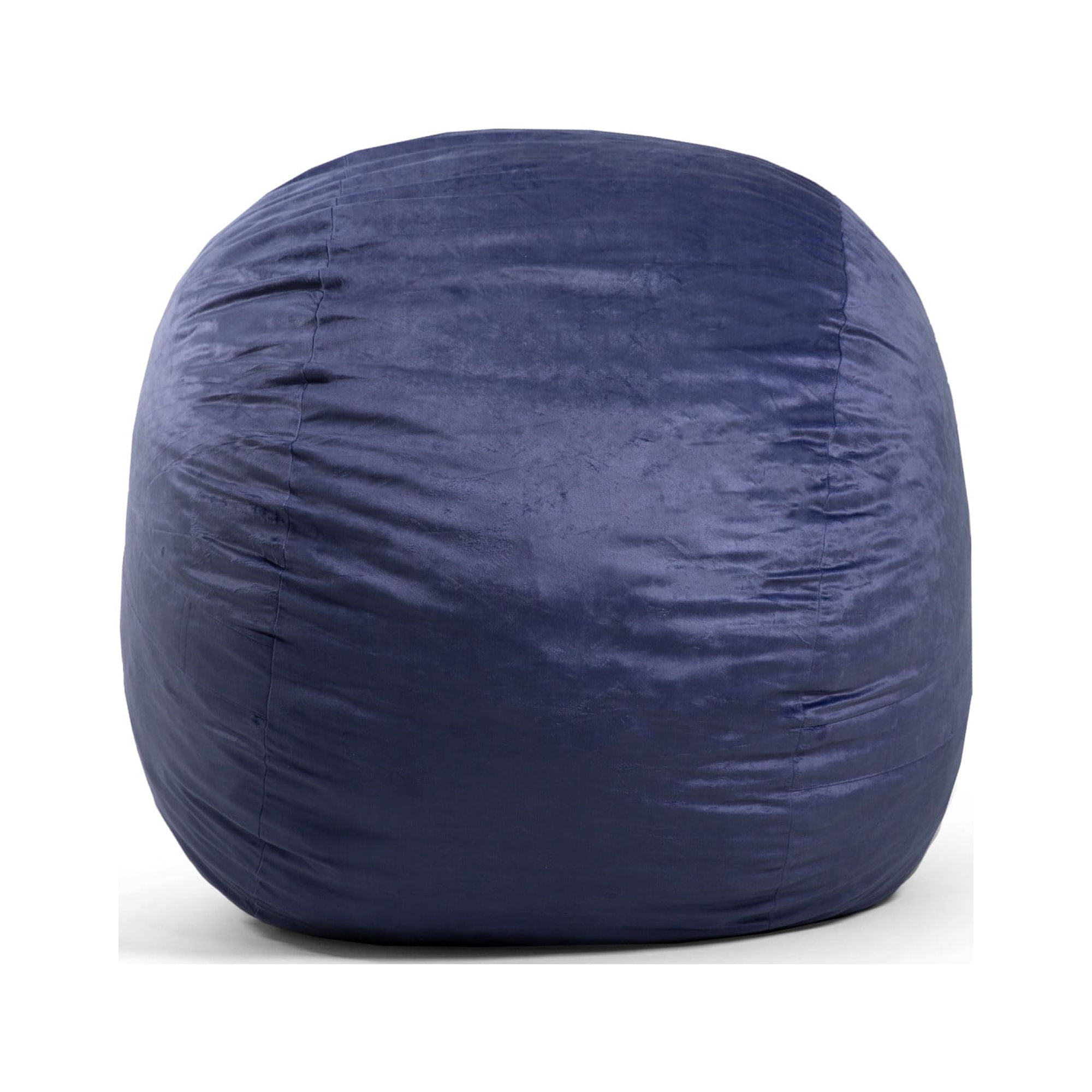 Midnight Blue Large Foam Filled Bean Bag Chair with Removable Plush Cover