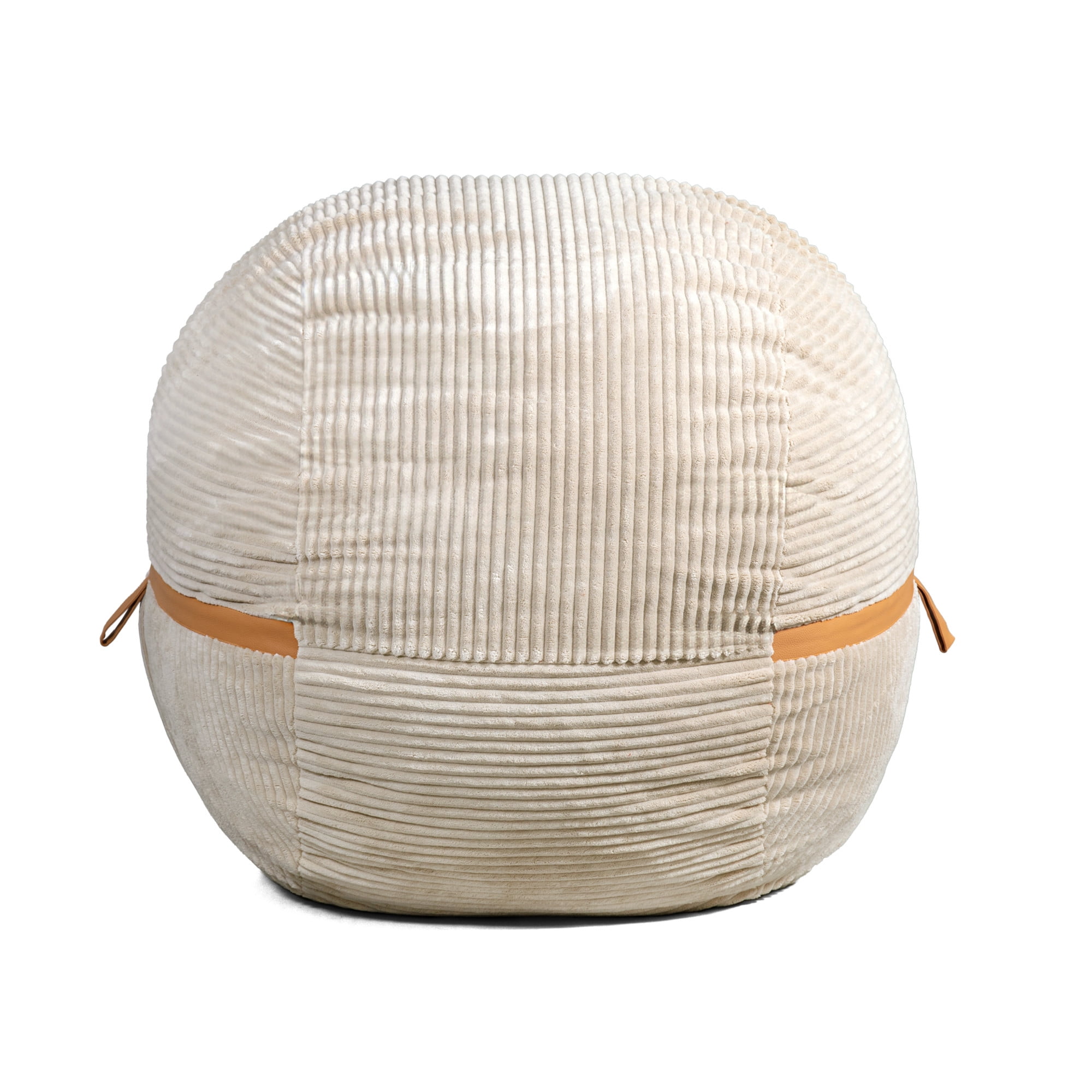Large Vanilla Latte Corduroy Bean Bag Chair with Removable Cover