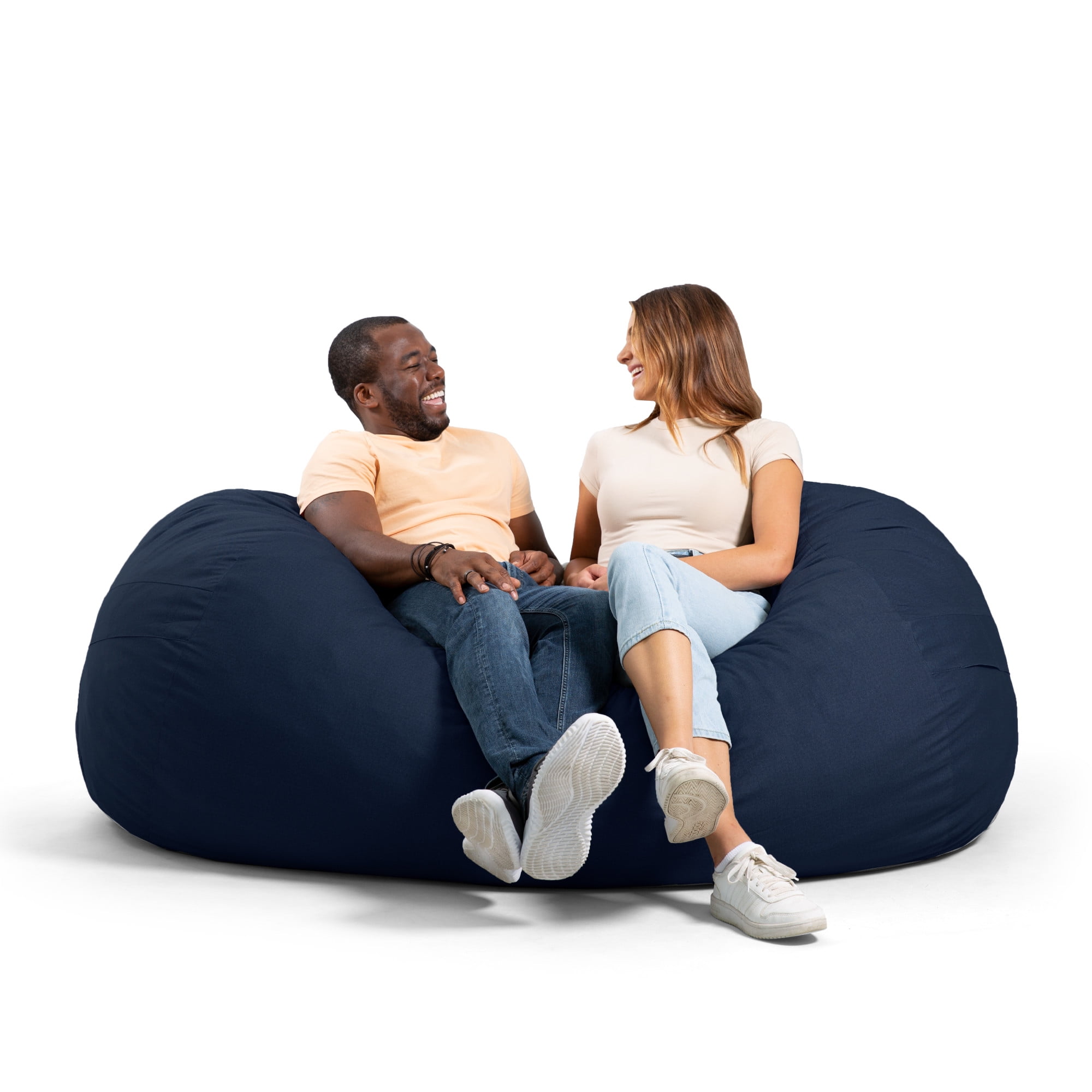 Extra Large Denim Blue Memory Foam Bean Bag Sofa