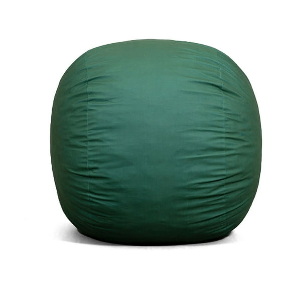 Big Joe Fuf 4Ft Foam Bean Bag Chair with Removable Cover for Kids, Teens, Collegiate Green Velveteen, Durable Woven Polyester, 4 foot Large Reading and Gaming Seat