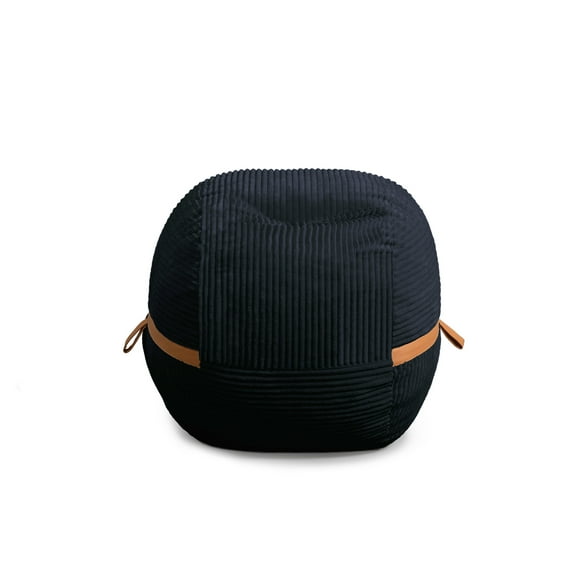 Big Joe Fuf 4Ft Foam Bean Bag Chair with Removable Cover for Kids, Teens, Black Licorice, Corded Plush, 4 foot Large Reading and Gaming Seat