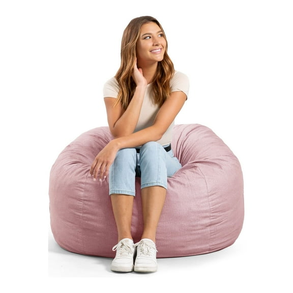 Big Joe Fuf 4Ft Foam Bean Bag Chair for Teens and Adults, Desert Rose Lenox, Durable Woven Polyester, 4 feet Big
