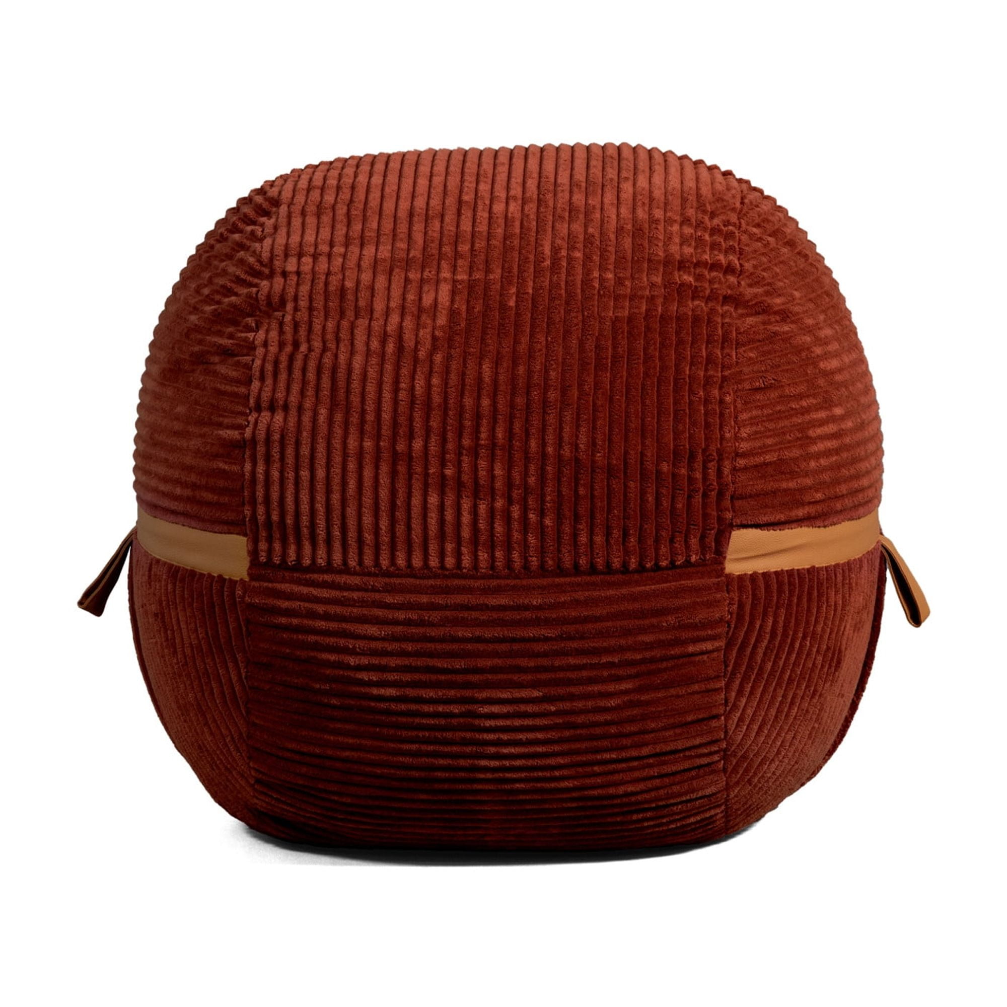 Deep Terracotta Corduroy Bean Bag Chair with Removable Cover