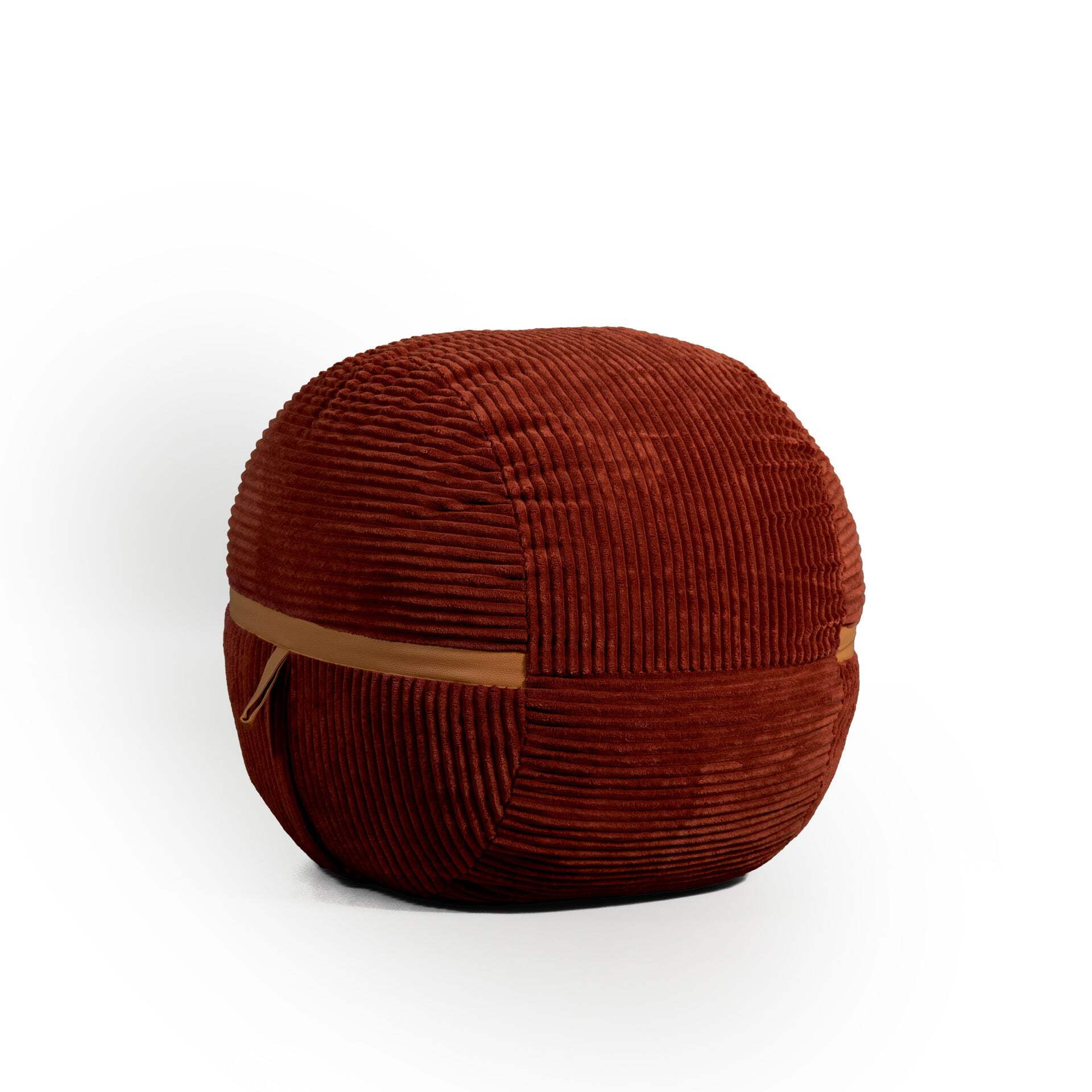Deep Terracotta Corduroy Bean Bag Chair with Removable Cover