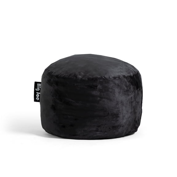 Big Joe Fuf Small Foam Filled Bean Bag Chair, Black Plush, Soft Polyester, 2 feet