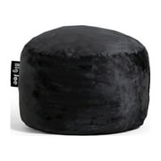 Big Joe Fuf Small Foam Filled Bean Bag Chair, Black Plush, Soft Polyester, 2 feet