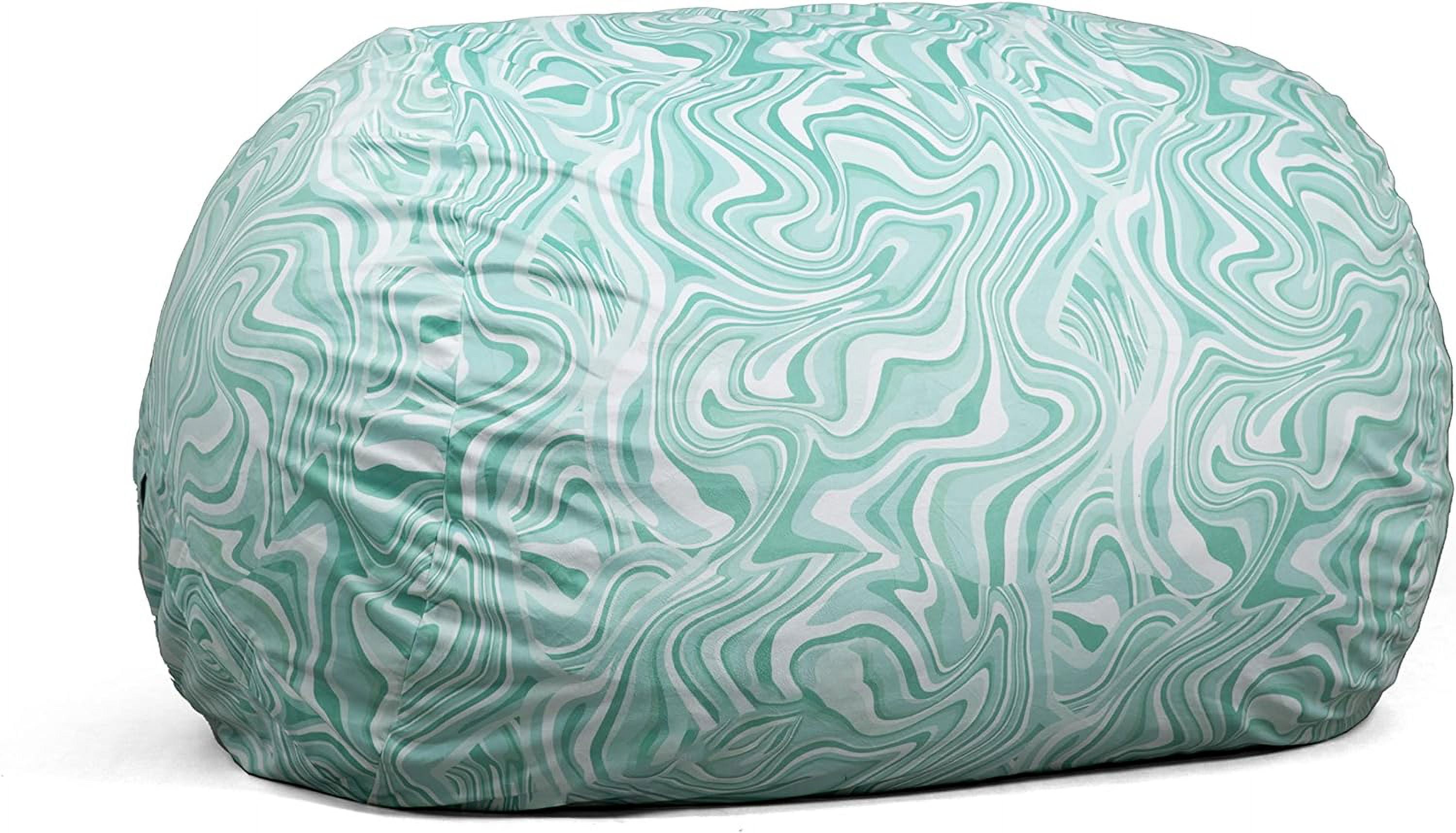 Fuf XXL Foam Filled Bean Bag Chair With Removable Cover, Groovy Green