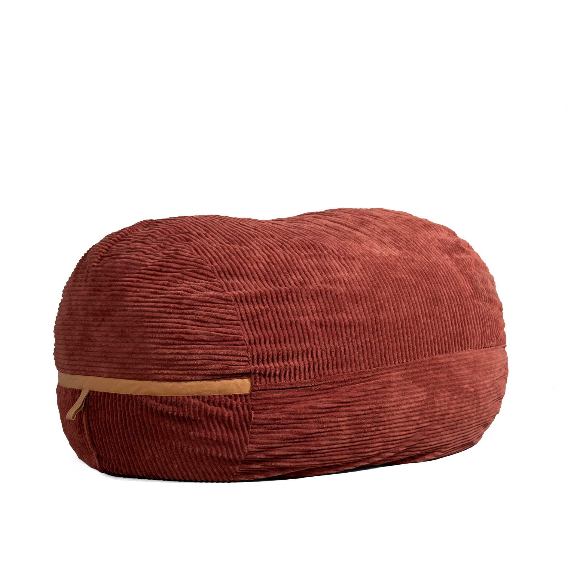 XXL Deep Terracotta Corduroy Bean Bag Chair with Removable Cover