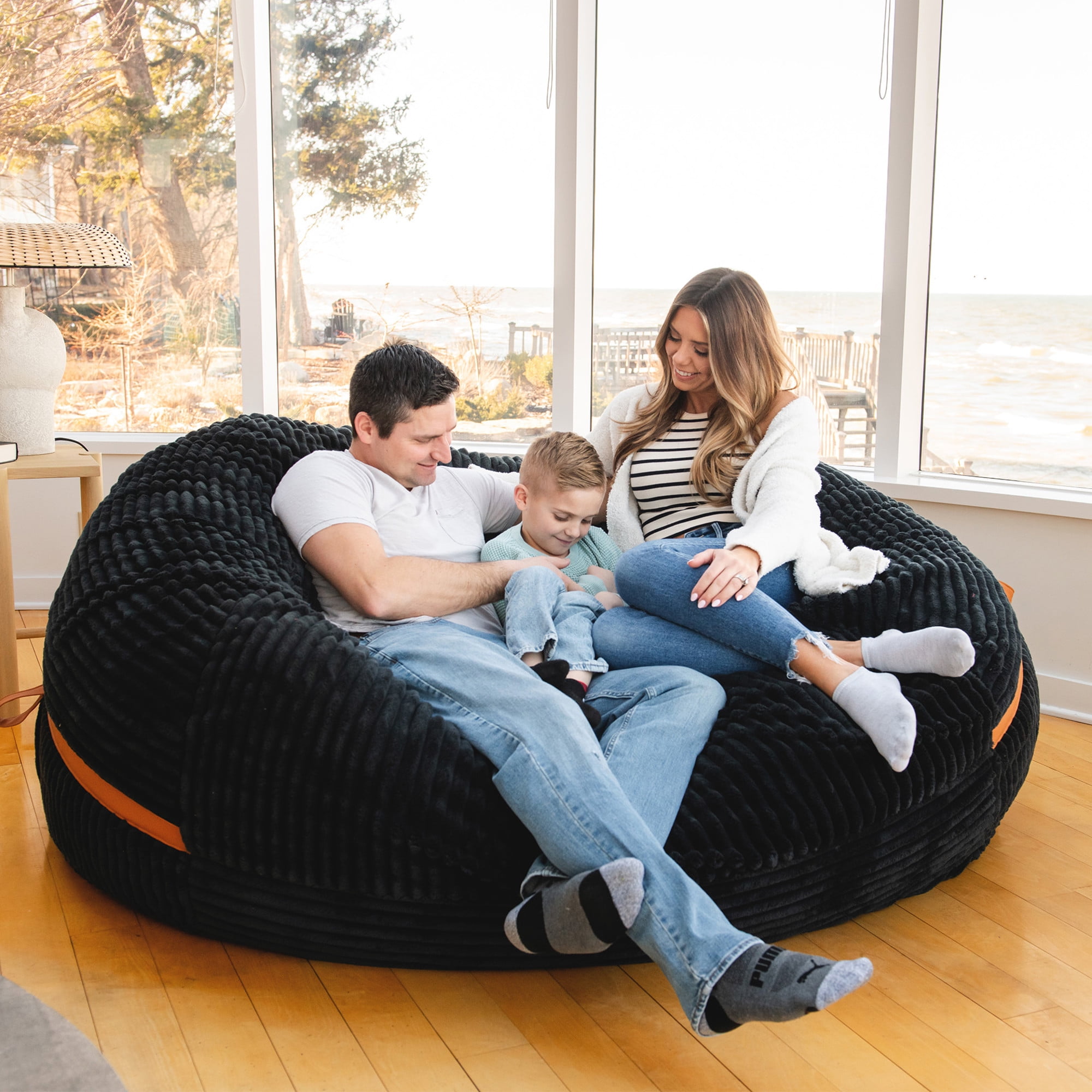 Big Joe Fuf 8Ft Giant Foam Bean Bag Chair, Oversized Couch