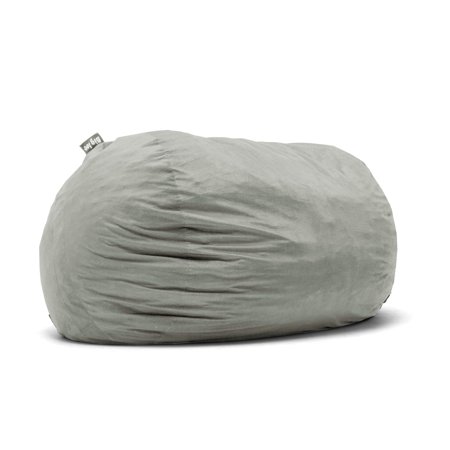 Big Joe Fuf XXL Foam Filled Bean Bag Chair with Removable Cover, Black Lenox, 6 feet Giant
