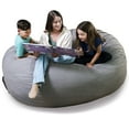 thumbnail image 1 of Big Joe Fuf 7Ft Giant Foam Bean Bag Chair Couch with Removable Cover for Kids, Teens, Adults, Fog Lenox, Durable Woven Polyester, 7 foot Oversized, 1 of 7