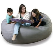 Big Joe Fuf 8Ft Giant Foam Bean Bag Chair, Oversized Couch with Removable Cover for Kids, Teens, Adults, Fog Lenox, Durable Woven Polyester, 8 Foot