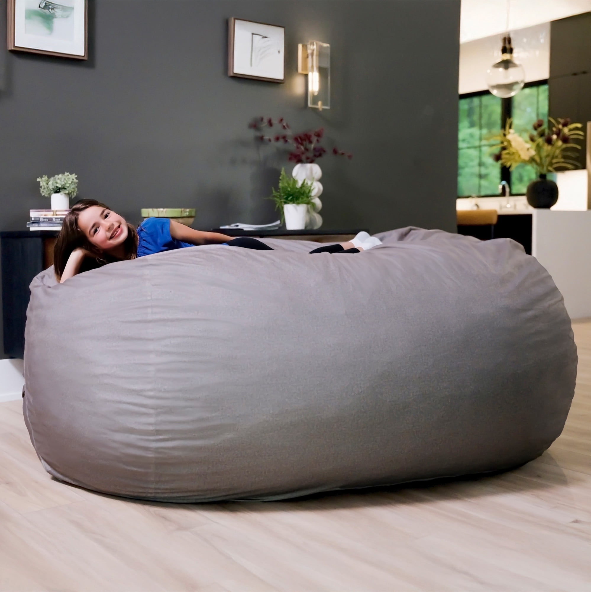 Big Joe, Fuf XXL, 8 Ft Giant Foam Bean Bag, Removable Cover