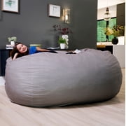 Big Joe Fuf 8Ft Giant Foam Bean Bag Chair, Oversized Couch with Removable Cover for Kids, Teens, Adults, Fog Lenox, Durable Woven Polyester, 8 Foot