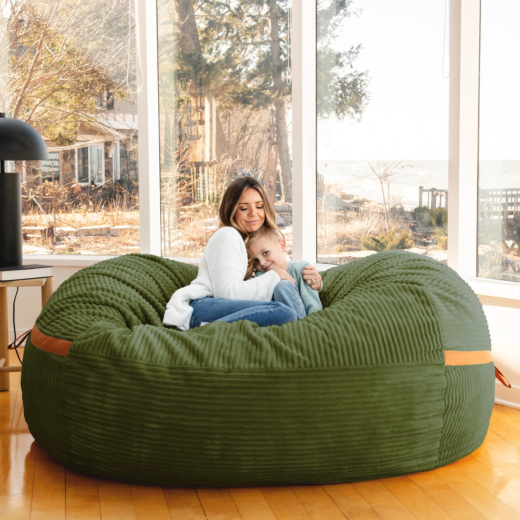 Big Joe Fuf 8Ft Giant Foam Bean Bag Chair, Oversized Couch