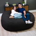 thumbnail image 1 of Big Joe Fuf 8Ft Giant Foam Bean Bag Chair, Oversized Couch with Removable Cover for Kids, Teens, Adults, Onyx Lenox, 8 Foot, 1 of 8