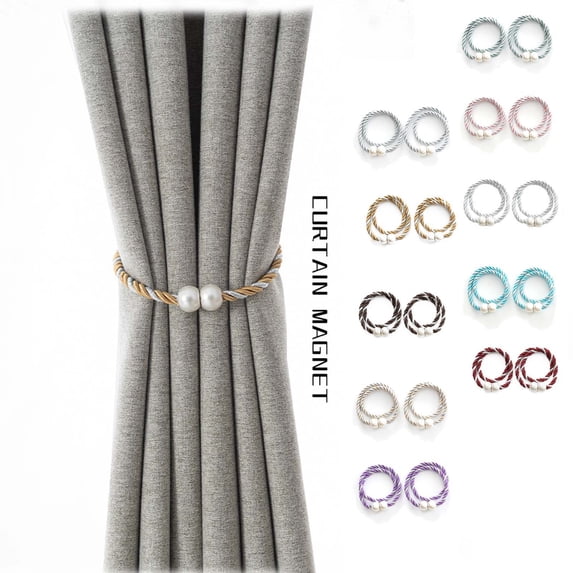 Fufafayo 10Pcs Magnetic Curtain Straps, No Drill No Tools Installation, Decorative Weave Rope Tie Backs For Curtain Weaving And Fixing, Window Drapery Holder Organizer For Living Room Bedroom Home