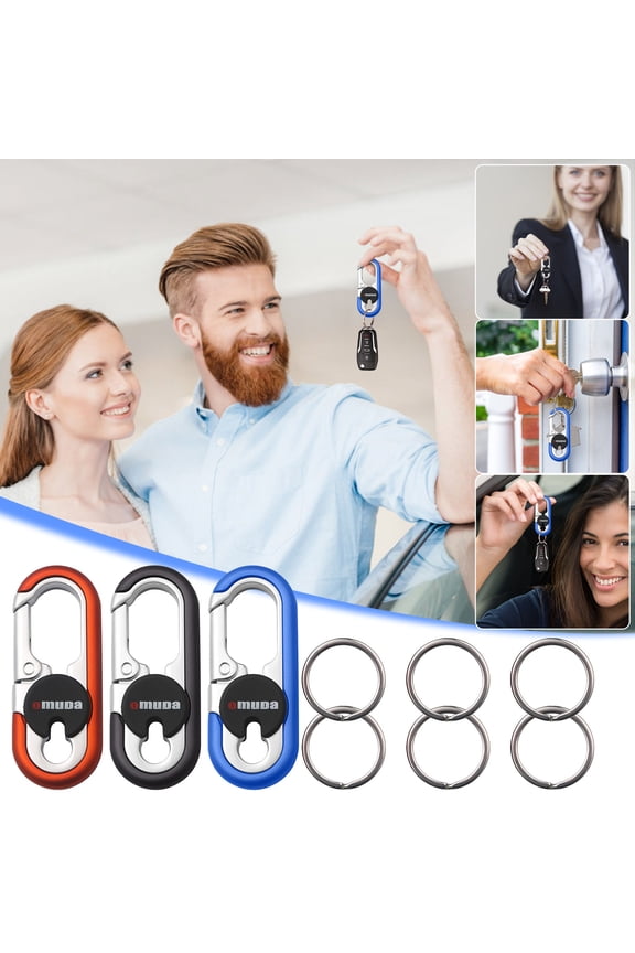 2Pcs Car Key Chain, Stainless Steel Key Ring for Men Women, Waist Hanging Key Holder, Metal Keychain for Auto, Durable Key Ring for Daily Use, Keychain for Car Keys