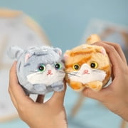 Fufafayo 2Pcs Pull String CatToyInteractive Pet SoftToy, Wagging Tail Plush Animal Figure, Stress Relief FidgetToyForKidsAdults, Cuddly Companion for Playful Activity