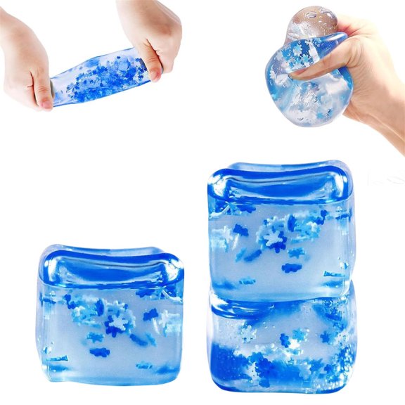 Fufafayo 2Pcs Snowflake Ice Maker Slow Rebound PinchToy, Stress Relief Fidget SensoryToy, Slow Rising SqueezeToyfor Anxiety Relief, DeskToysfor AdultsKidsOffice Classroom