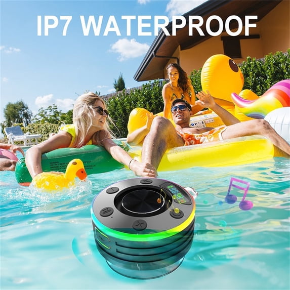 Fufafayo 2Pcs Waterproof Bathroom Bluetooth Speaker, Waterproof Bluetooth Speaker, Bathroom Shower Speaker with Radio Clock, Dustproof Mini Wireless Speaker for Indoor and Outdoor