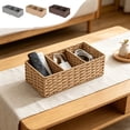 thumbnail image 1 of Fufafayo 3Pcs Paper Rope Woven Divided Storage Basket 3 Compartment Organizer, Bathroom Toiletries Caddy, Wicker Boho Home Decor for Shelf Counter Vanity, 1 of 9